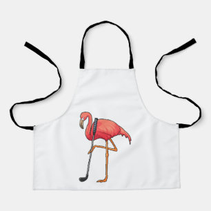 Flamingo at Golf with Golf club Apron
