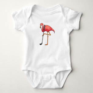 Flamingo at Golf with Golf club Baby Bodysuit