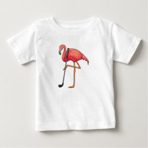 Flamingo at Golf with Golf club Baby T-Shirt