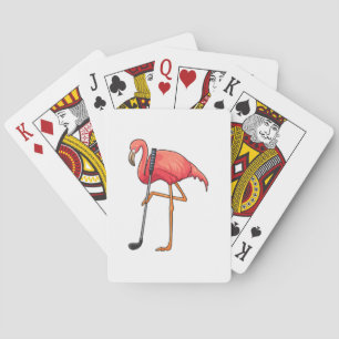 Flamingo at Golf with Golf club Playing Cards