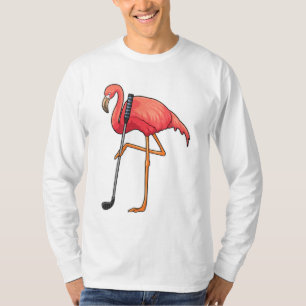 Flamingo at Golf with Golf club T-Shirt