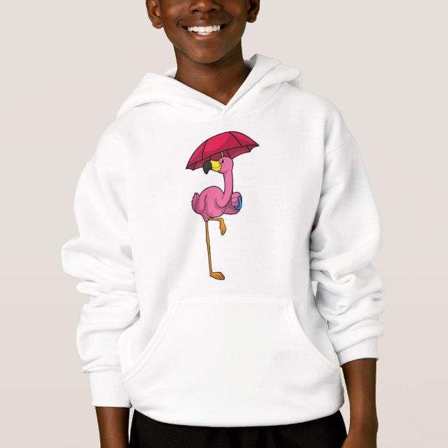 Flamingo at Raining with Umbrella (Front)