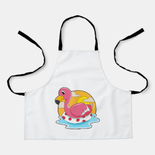 Flamingo at Swimming with Lifebuoy Apron