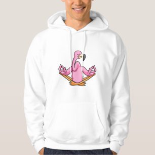 Flamingo at Yoga in Cross-legged Hoodie