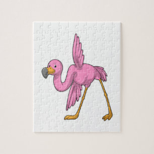 Flamingo at Yoga Stretching exercise Jigsaw Puzzle