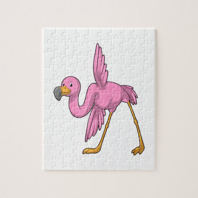 Flamingo at Yoga Stretching exercise Jigsaw Puzzle (Vertical)