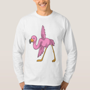 Flamingo at Yoga Stretching exercise T-Shirt