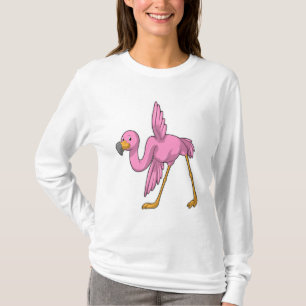 Flamingo at Yoga Stretching exercise T-Shirt