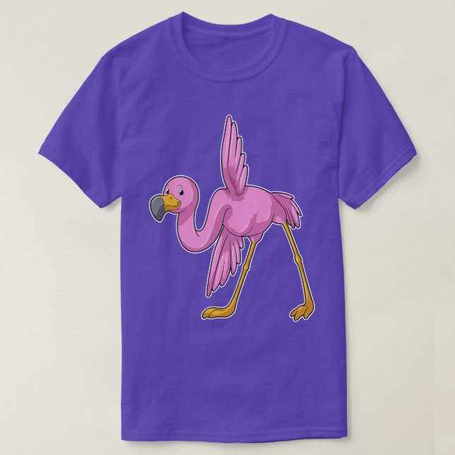 Flamingo at Yoga Stretching exercise T-Shirt (Design Front)