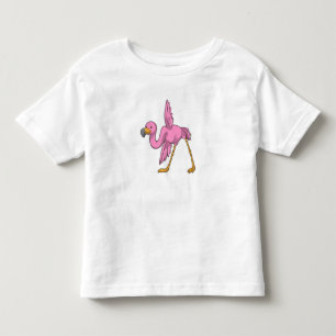Flamingo at Yoga Stretching exercise Toddler T-Shirt