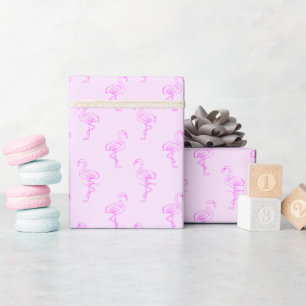 Flamingo Awake Pink Tropical Pattern Wrapping Paper