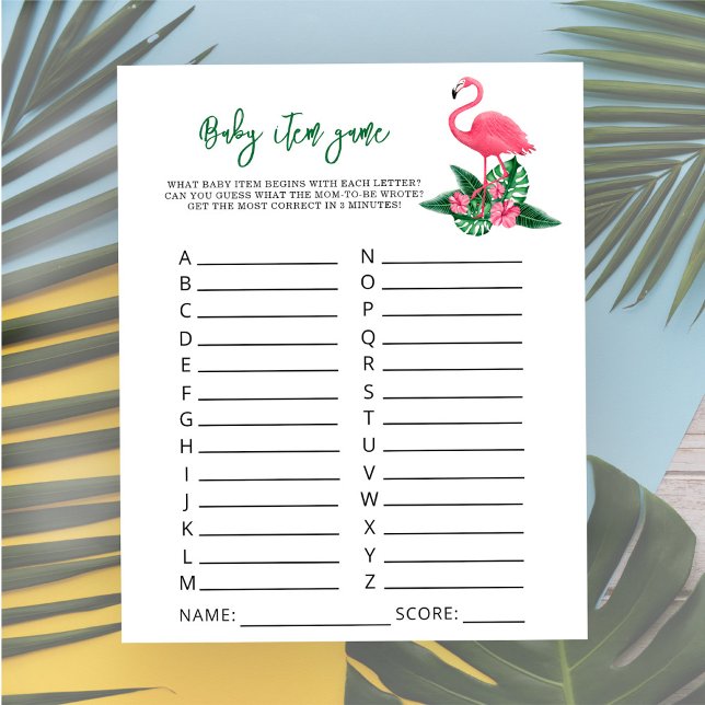 Flamingo - Baby Item Game. Baby Shower Game (Creator Uploaded)