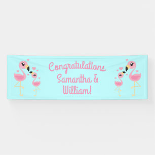Flamingo Baby Shower Cute Tropical Banner