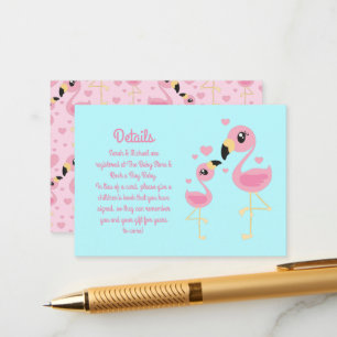 Flamingo Baby Shower Cute Tropical Enclosure Card