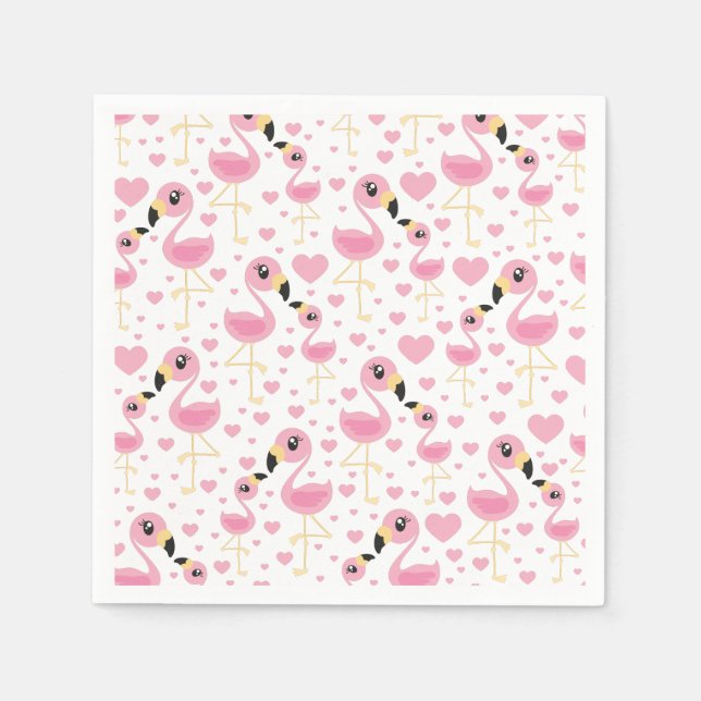 Flamingo Baby Shower Cute Tropical Napkin (Front)