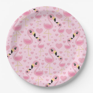 Flamingo Baby Shower Cute Tropical Paper Plate