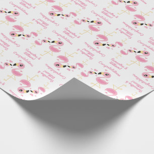 Flamingo Baby Shower Cute Tropical Wrapping Paper