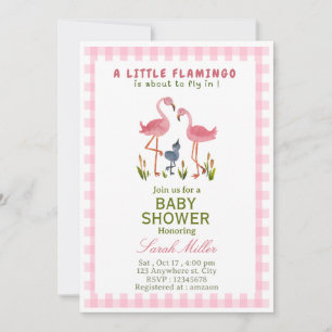 Flamingo baby shower invitation