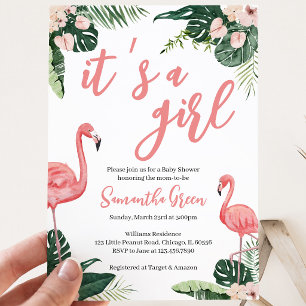 Flamingo Baby Shower Invitation