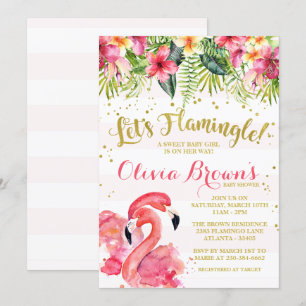 Flamingo Baby Shower Invitation Let's Flamingle