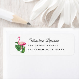 Flamingo Baby Shower Return Address