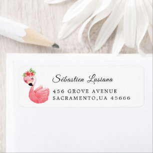 Flamingo  Baby Shower Return Address