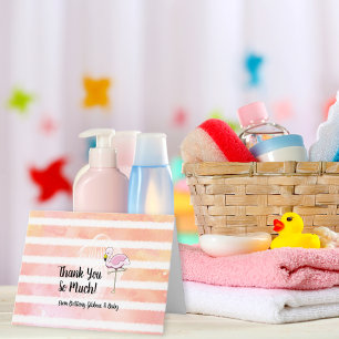Flamingo Baby Shower Thank You Card