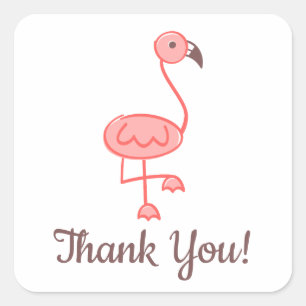Flamingo Baby Shower Thank You Square Sticker
