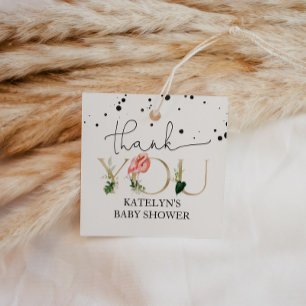 Flamingo Baby Shower Thank You Tag