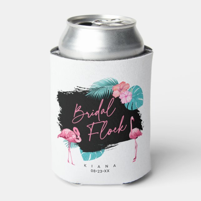 Flamingo Bachelorette Bridal Flock ID930 Can Cooler (Can Front)