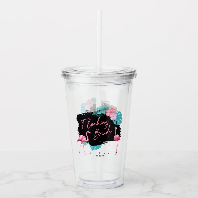 Flamingo Bachelorette Flocking Bride V2 ID930 Acrylic Tumbler (Front)