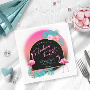 Flamingo Bachelorette Flocking Fantastic V1 ID930 Napkin