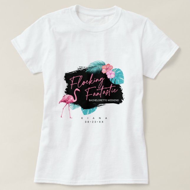 Flamingo Bachelorette Flocking Fantastic V2 ID930 T-Shirt (Design Front)