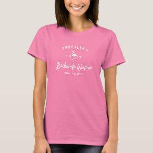 Flamingo Bachelorette Weekend   Personalised T-Shirt