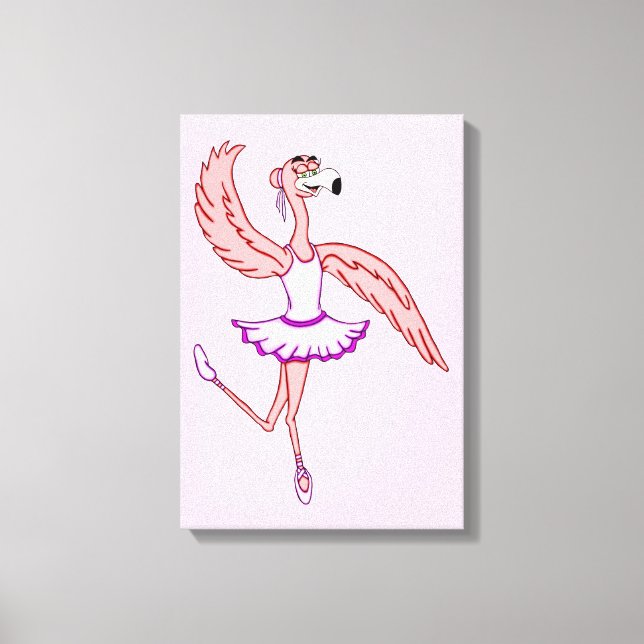 Flamingo Ballerina Canvas Print (Front)