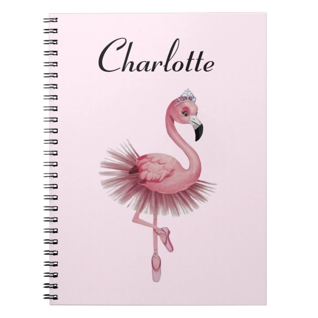 Flamingo Ballet Dancer Personalised Notebook (Front)