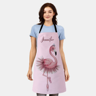 Flamingo Ballet Dancer Personalized Apron