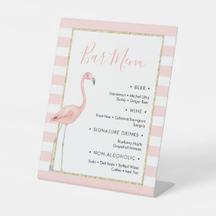 Flamingo Bar Menu Pedestal Sign
