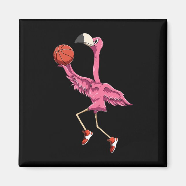 Flamingo Basketball Flamingo Playing Basketball Fl Magnet (Front)