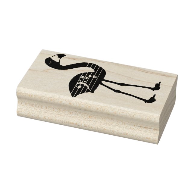 Flamingo Bass Clef Rubber Stamp (Facing Right) (Stamp)
