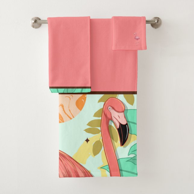 Flamingo Bath Towel Set (Insitu)