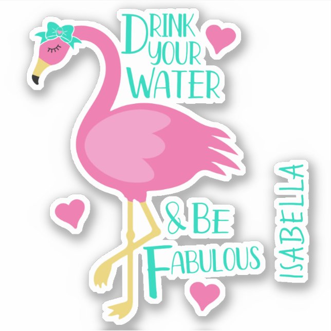 Flamingo Be Fabulous Girly Personalised Name (Front)