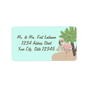 Flamingo Beach Baby with Flip Flops Label