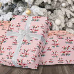 Flamingo Beach Christmas Wrapping Paper