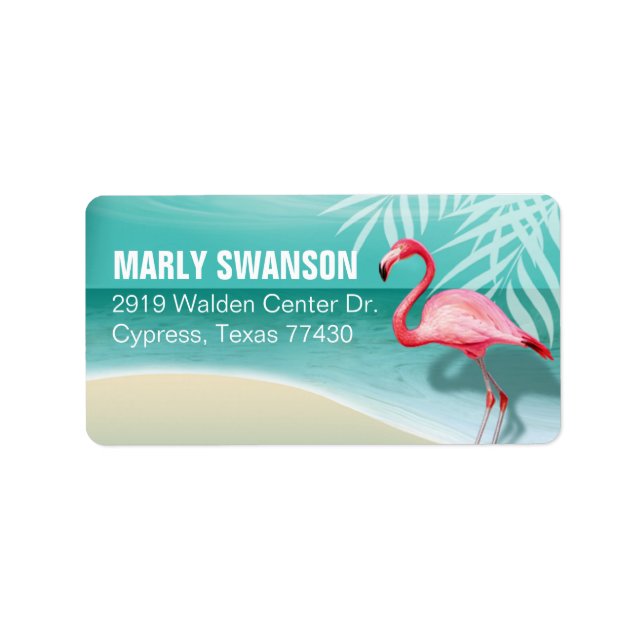 Flamingo Beach Mailing | aqua Label (Front)