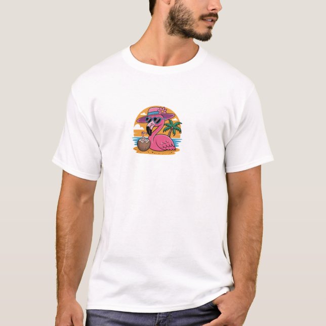 Flamingo Beach  T-Shirt (Front)
