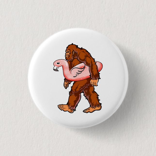 Flamingo Bigfoot 3 Cm Round Badge (Front)