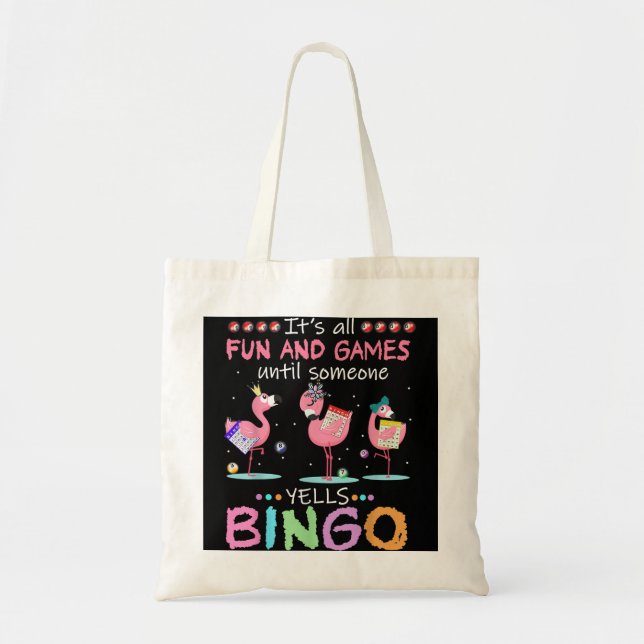 Flamingo Bingo Funny  Tote Bag (Front)