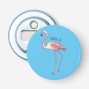 Flamingo bird cartoon illustration bottle opener