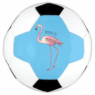 Flamingo bird cartoon illustration football